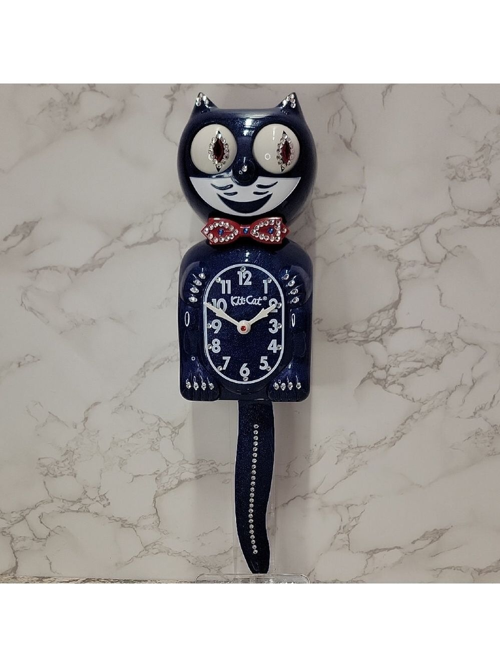 Rare Jeweled Red, White & Galaxy Blue Kit-Cat Klock LIMITED EDITION - Picture 2 of 16